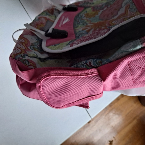 High Sierra Large Pink Floral Messenger Bag - Picture 6 of 9